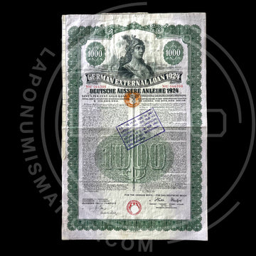 1924 German External Loan – 7% Gold Bond – $1,000 – With PASSCO Certificate of Authentication